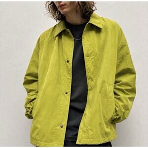 Zara Technical Coach Jacket Lime Green Mesh Lined DWR Gorpcore Windbreaker M